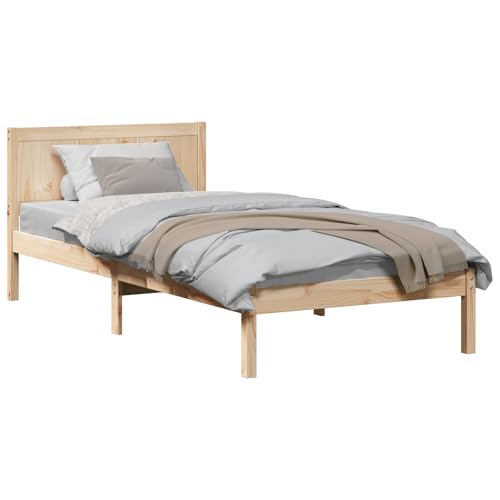 Vopese Kiefernholz Bettgestell Natur Massivholz Kiefer 100 x 200 cm Massivholz Bettgestell Model872209 von Vopese