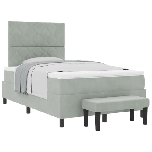 Vopese Komfortables Boxspringbett, hellgrau, 120x200cm, 2er Set, inkl. Matratze und Topper Vopese Komfortables Boxspringbett, hellgrau, 120x200cm, 2er Set, inkl. Matratze und Topper von Vopese