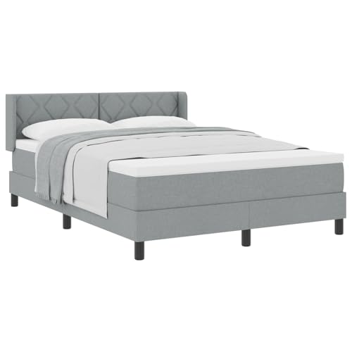 Vopese Komfortables Boxspringbett 140x190cm, hellgrau, modernes Design, verstellbares Kopfteil, waschbarer Bezug - Schlafzimmer von Vopese