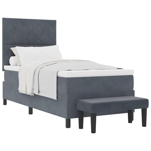 Vopese Komfortables Boxspringbett 90x200cm, dunkelgrau, mit Matratze und Bank - Montage简易 von Vopese