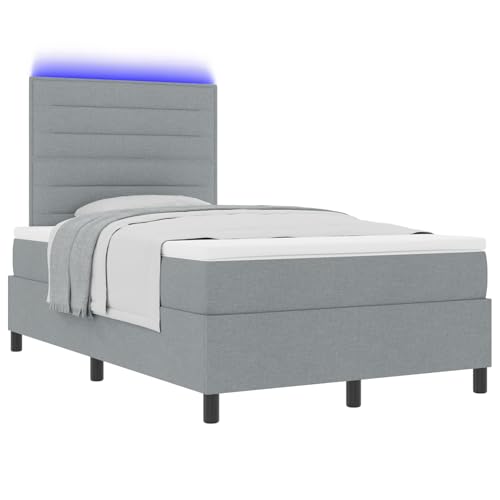 Vopese Komfortables Boxspringbett mit LED-Licht | Grau | Rechteckig | Schlafzimmer | 2 Personen von Vopese