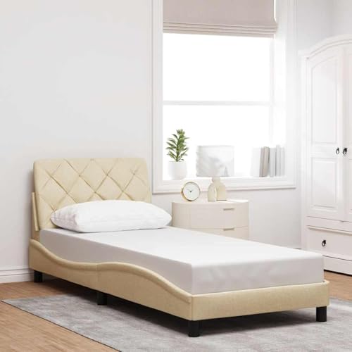 Vopese Komfortables Creme Bettgestell mit Kopfteil-Kissen | Polyester, Metall, Holz | 218 x 85 x 74,5 cm | Schlafzimmer Model3310564 Vopese Komfortables Creme Bettgestell mit Kopfteil-Kissen | Polyester, Metall, Holz | 218 x 85 x 74,5 cm | Schlafzimmer Model3310564 von Vopese