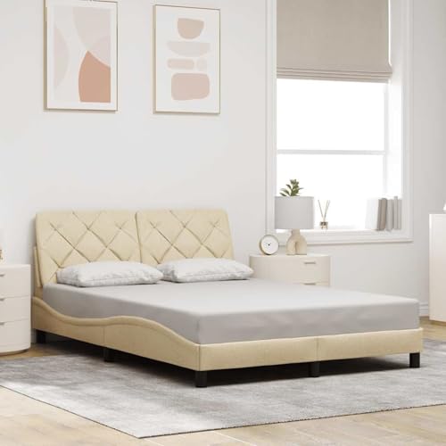 Vopese Komfortables Creme Bettgestell mit Kopfteil-Kissen | Polyester, Metall, Holz | 218x145x74,5 cm | Schlafzimmer Model3310606 Vopese Komfortables Creme Bettgestell mit Kopfteil-Kissen | Polyester, Metall, Holz | 218x145x74,5 cm | Schlafzimmer Model3310606 von Vopese