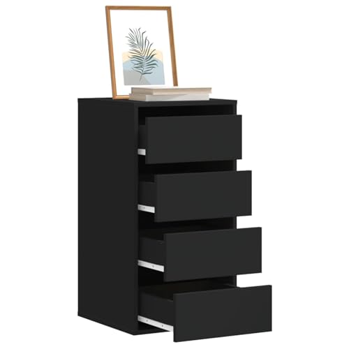 Vopese Kommode Schwarz 40x41x76 cm Holzwerkstoff Kommode Model852862 von Vopese