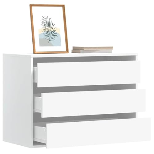 Vopese Kommode Weiß 80x41x58 cm Holzwerkstoff Kommode Model852852 von Vopese