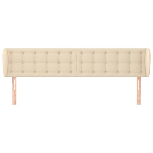 Vopese Kopfteil mit Ohren Creme 163x23x78/88 cm Stoff Bed Headboard Model3117589 Vopese Kopfteil mit Ohren Creme 163x23x78/88 cm Stoff Bed Headboard Model3117589 von Vopese