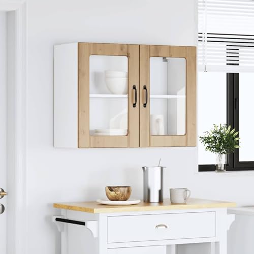 Vopese Küchen-Hängeschrank mit Glastür Artisan-Eiche Holzwerkstoff küchenschränke einzeln Model853856 Vopese Küchen-Hängeschrank mit Glastür Artisan-Eiche Holzwerkstoff küchenschränke einzeln Model853856 von Vopese