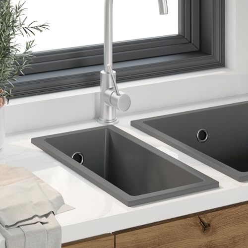 Vopese Küchenspülbecken aus grauem Granit mit Überlaufloch Küchenspüle Model4012356 von Vopese