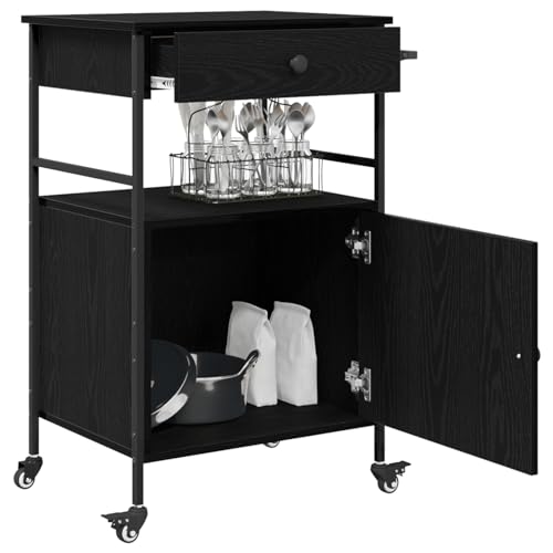 Vopese Küchenwagen Schwarze Eiche 56x43x89,5 cm Verarbeitetes Holz Küchenwagen Model871668 Vopese Küchenwagen Schwarze Eiche 56x43x89,5 cm Verarbeitetes Holz Küchenwagen Model871668 von Vopese