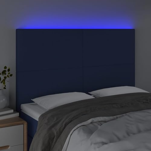 Vopese LED Kopfteil Blau 144x5x118/128 cm Stoff Bed Headboard Model3122148 Vopese LED Kopfteil Blau 144x5x118/128 cm Stoff Bed Headboard Model3122148 von Vopese
