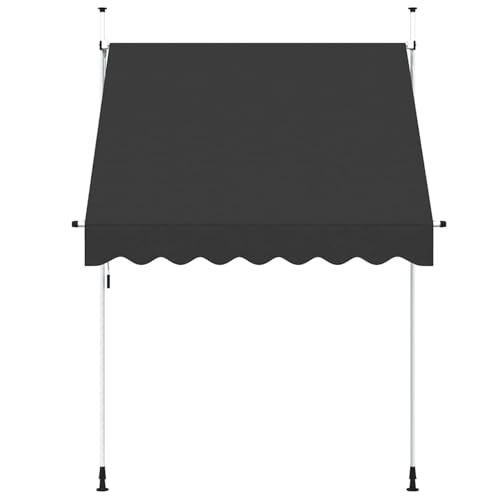 Vopese Manuell einziehbare Anthrazit Markise 200x120cm - Terrasse, Balkon & Garten | PU-beschichtet, wasserabweisend Model143688 von Vopese