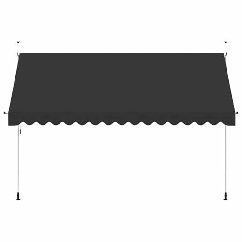 Vopese Manuell einziehbare Anthrazit Markise 400x120cm mit PU-Beschichtung für Balkon und Garten Model143692 von Vopese