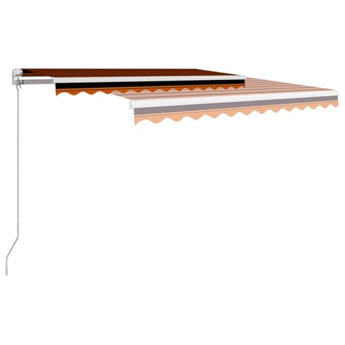 Vopese Manuell einziehbare Markise | UV-Schutz | Oranger & brauner Stoff | 300x250cm | Terrasse & Balkon Model3051198 von Vopese