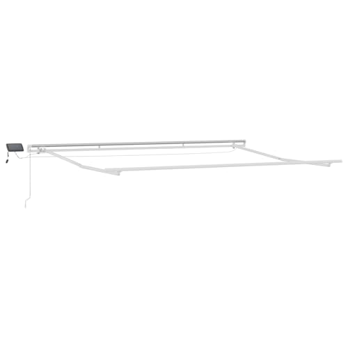 Vopese Manuelle Einziehbare Markise mit LED Weiß 400x300 cm, Markisen Ersatzstoff für 4x3 m Rahmen Weiß Sonnenschirm Model3330624 von Vopese