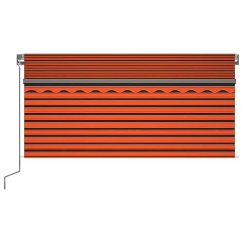 Vopese Markise Manuell Einziehbar mit Rollo & LED 3x2,5 m Orange Braun Sonnenschirm Model3069385 von Vopese