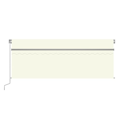 Vopese Markise Manuell Einziehbar mit Rollo & LED 4x3 m Creme Sonnenschirm Model3069422 von Vopese