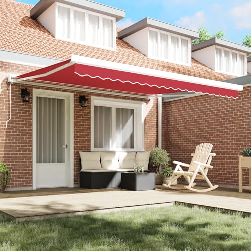 Vopese Markisen-Ersatzstoff für 4x3,5 m Rahmen Rot Sonnenschirm Model42000631 von Vopese