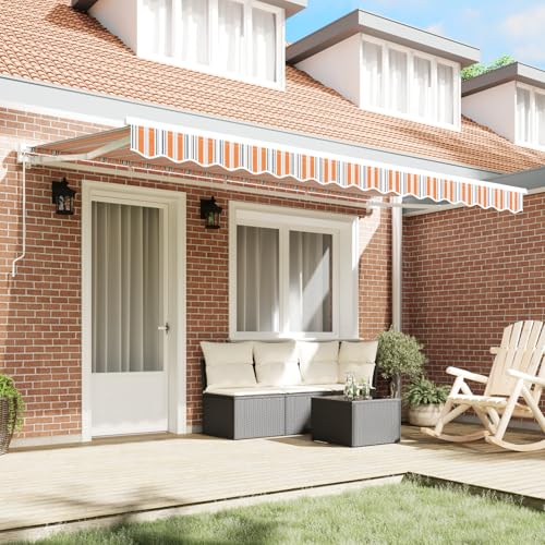 Vopese Markisenbezug für 4x2 m Rahmen Bunte Streifen Sonnenschirm Model42000515 von Vopese