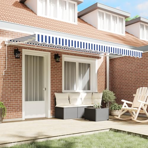 Vopese Markisenersatzstoff für 4x2 m Rahmen Blau und Weiß Sonnenschirm Model42000375 von Vopese