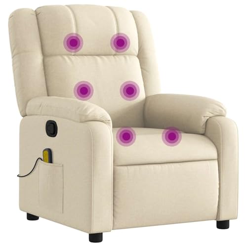 Vopese Massage-Relaxsessel, cremefarbener Stoff Loungesessel Model3206209 von Vopese