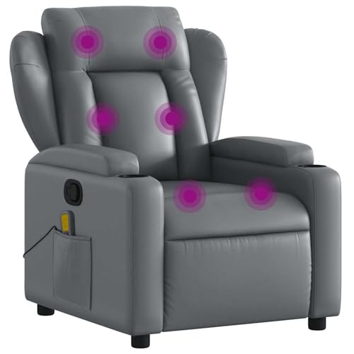 Vopese Massagesessel Relaxsessel Grau Kunstleder Loungesessel Model3205598 von Vopese