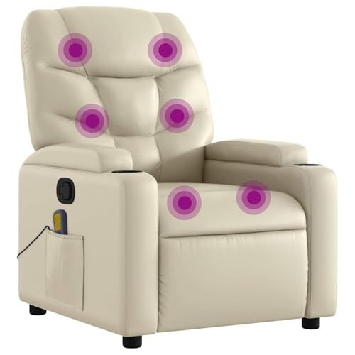Vopese Massagesessel mit Relaxfunktion, Kunstleder, Creme Loungesessel Model3205644 von Vopese