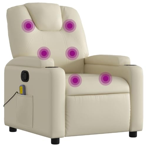 Vopese Massagesessel mit Relaxfunktion, Kunstleder, Creme Loungesessel Model3205980 von Vopese