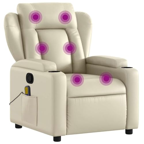 Vopese Massagesessel mit Relaxfunktion, Kunstleder, Creme Loungesessel Model3206021 von Vopese
