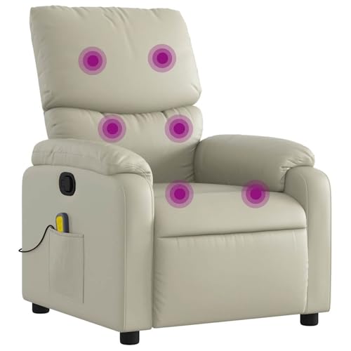 Vopese Massagesessel mit Relaxfunktion, Kunstleder, Creme Loungesessel Model3206117 von Vopese