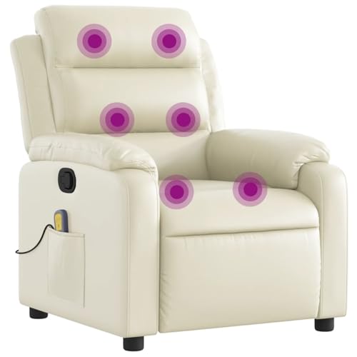 Vopese Massagesessel mit Relaxfunktion, Kunstleder, Creme Loungesessel Model3206161 von Vopese