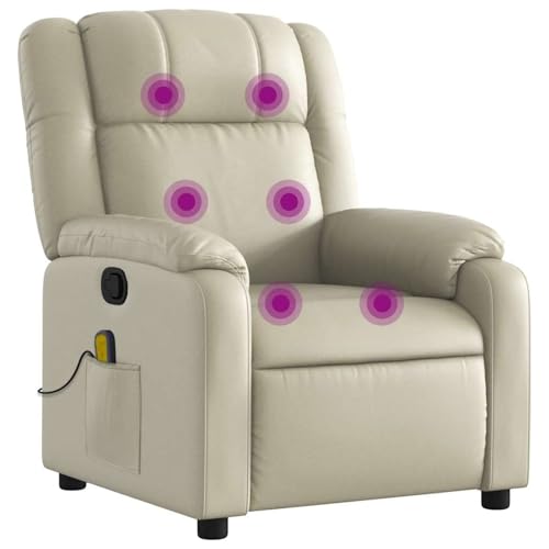 Vopese Massagesessel mit Relaxfunktion, Kunstleder, Creme Loungesessel Model3206189 von Vopese
