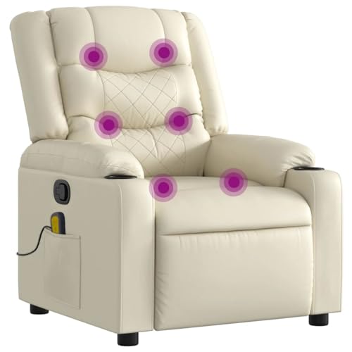 Vopese Massagesessel mit Relaxfunktion, Kunstleder, Creme Loungesessel Model3206880 von Vopese