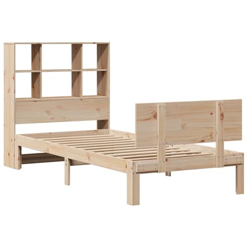 Vopese Massivholzbett mit Regal ohne Matratze 90x200 cm Kiefer Bett Holz Model3322660 von Vopese