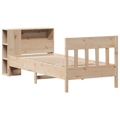 Vopese Massivholzbett mit Regal ohne Matratze 90x200 cm Kiefer Bett Holz Model3323200 von Vopese