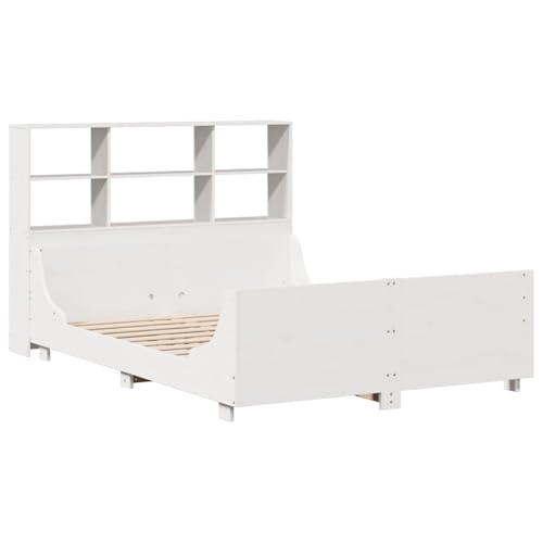 Vopese Massivholzbett mit Regal ohne Matratze Weiß 120x190 cm Bett Holz Model3323825 von Vopese