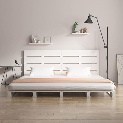 Vopese Massivholzbett ohne Matratze Weiß 140x200 cm Kiefernholz Bett Holz Model3120133 von Vopese