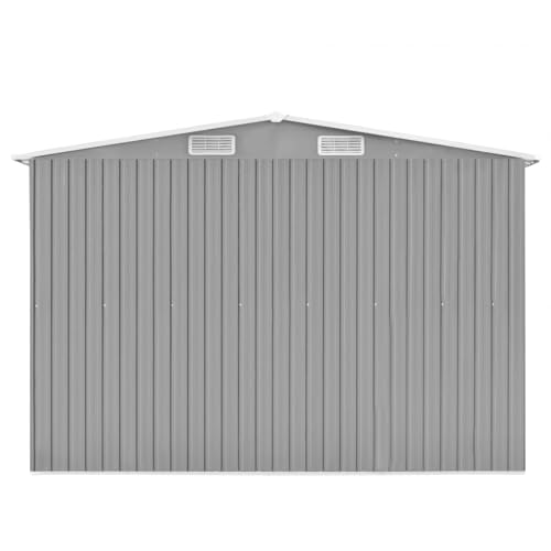 Vopese Metall-Gartenschuppen mit Lüftung | Verzinkter Stahl | Grau | 257 x 489 x 181 cm | Werkzeug- und Gartenmöbel-Lagerung Model143349 von Vopese