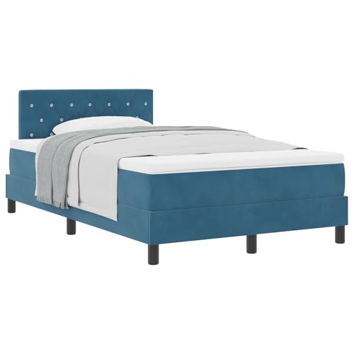 Vopese Mitternachtsblaues Samt-Bettgestell mit Kristallknopf-Polsterung | Modernes Design | 193 x 120 x 88 cm Vopese Mitternachtsblaues Samt-Bettgestell mit Kristallknopf-Polsterung | Modernes Design | 193 x 120 x 88 cm von Vopese