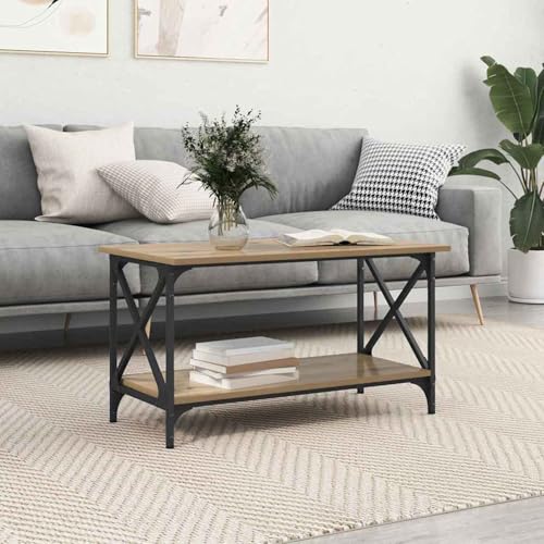 Vopese Moderne Couchtisch Rechteck Holzwerkstoff mit unterem Regal - Wohnzimmer Design und Praktikabilität Model875732 von Vopese