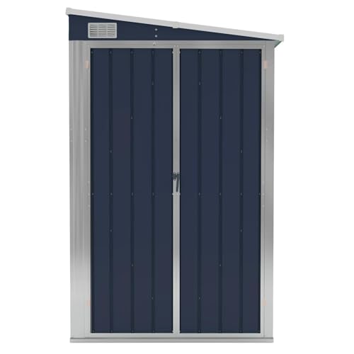 Vopese Montierbares Gartenhaus Anthrazit | Verzinkter Stahl, 118x100x160/178cm | Werkzeuge & Gartenmöbel Aufbewahrung Model316219 von Vopese