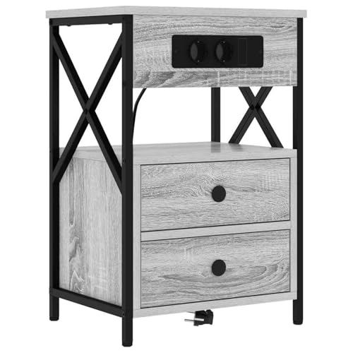 Vopese Nachttisch Grau Sonoma 40 x 31 x 60 cm Holzwerkstoff Nachttisch Model859466 von Vopese