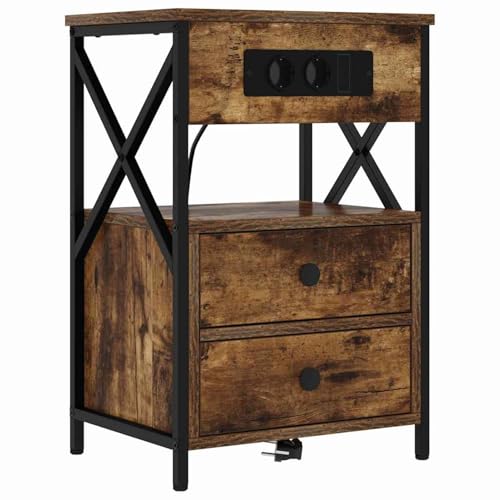 Vopese Nachttisch Räuchereiche 40 x 31 x 60 cm Holzwerkstoff Nachttisch Model859464 von Vopese