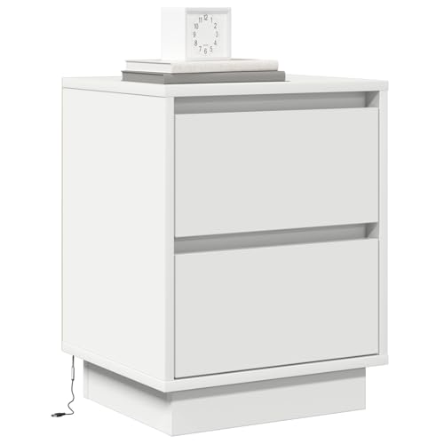 Vopese Nachttisch mit LED-Lichtern Weiß 39x34,5x50 cm Nachtschrank Model869610 von Vopese