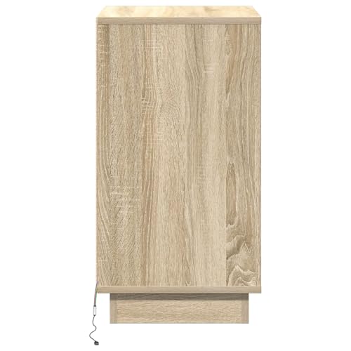 Vopese Nachttisch mit LED Sonoma Eiche 39x34,5x65 cm Holzwerkstoff Nachtschrank Model869628 von Vopese