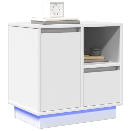 Vopese Nachttisch mit LED Weiß 50x34,5x50 cm Nachtschrank Model869578 von Vopese