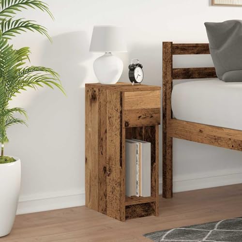 Vopese Nachttisch mit Schublade Altholz-Optik 20x36x60 cm Nachtschrank Model858709 von Vopese