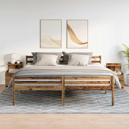 Vopese Nachttische 2 STK. mit 2 Schubladen Altes Holz 40x36,5x62 cm Nachtschrank Model858647 von Vopese