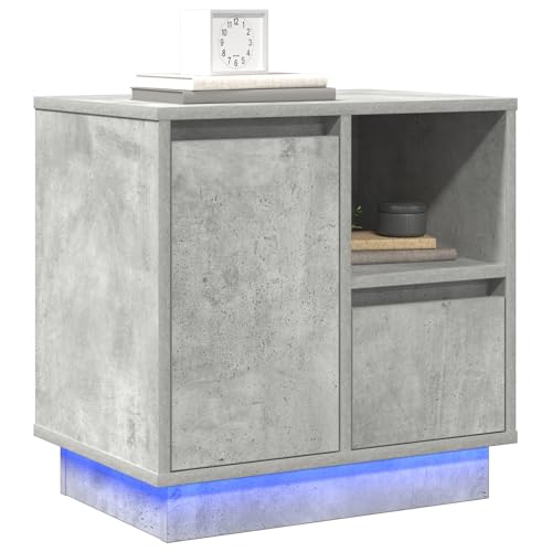 Vopese Nachttische mit LED 2 Stück Beton Grau 50x34,5x50 cm Nachtschrank Model869585 von Vopese