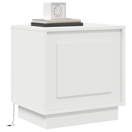 Vopese Nachttische mit LED-Lichtern 2 Stück Weiß 44x34,5x45 cm Nachtschrank Model869563 von Vopese
