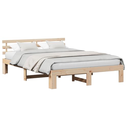 Vopese Natur Kiefernholz Bettgestell Natur Massivholz Kiefer 160 x 200 cm Massivholz Bettgestell Model872602 von Vopese